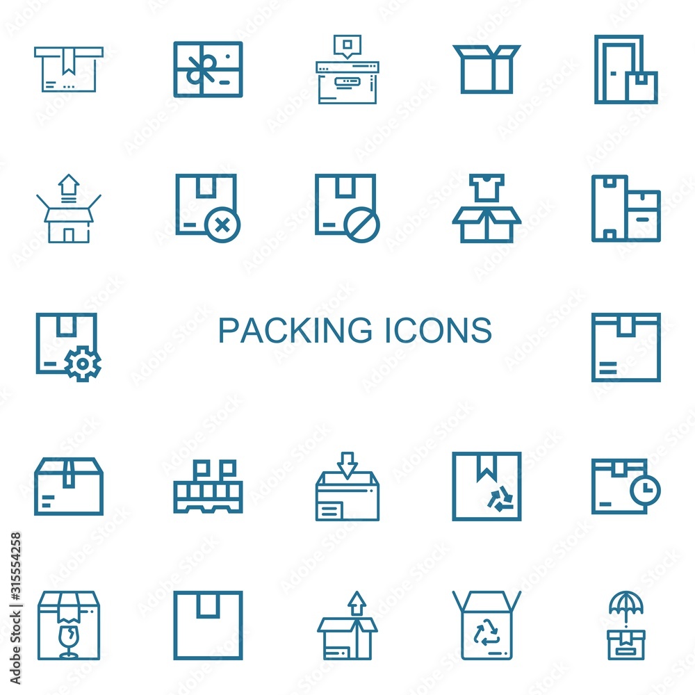 Editable 22 packing icons for web and mobile Editable 22 packing icons for web and mobile