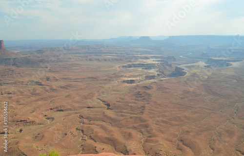 Early Summer in Utah: Overlooking Soda Springs Basin, the White Rim and Green River in the Island in the Sky District of Canyonlands National Park