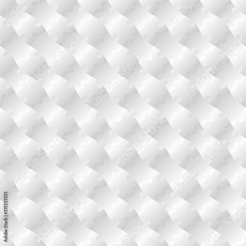 3D Jigsaw Tile Seamless Pattern White_002