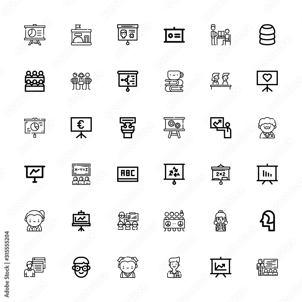 Editable 36 classroom icons for web and mobile Editable 36 classroom icons for web and mobile