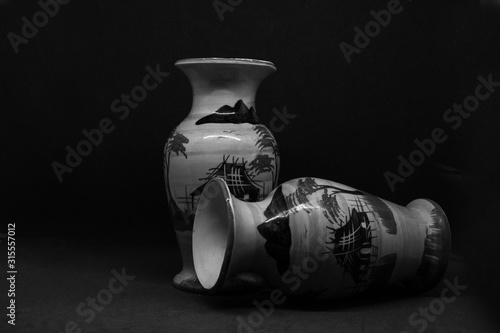 ceramic vase  isolated white