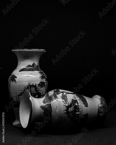 ceramic vase  isolated white