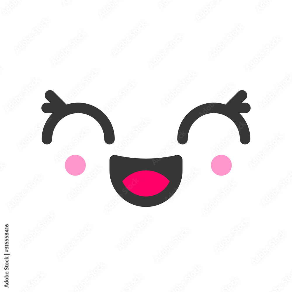 cute kawaii expression emoticon 7266550 Vector Art at Vecteezy