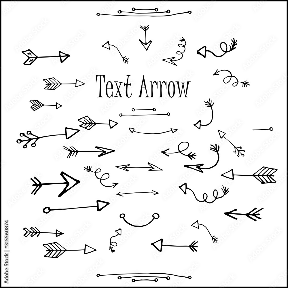 vector set of drawn arrow pointers vector set of drawn arrow pointers