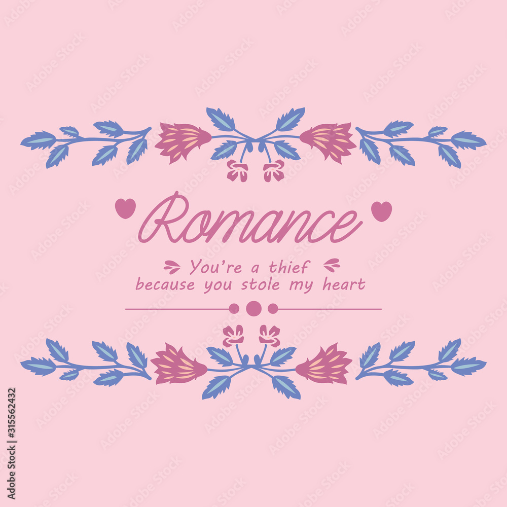 Unique Shape of leaf and flower frame, for romance invitation card decor. Vector Unique Shape of leaf and flower frame, for romance invitation card decor. Vector