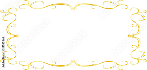 Gold Horizontal rectangular antique pattern frame