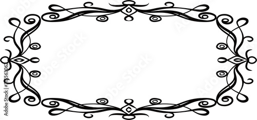 Horizontal rectangular antique pattern frame