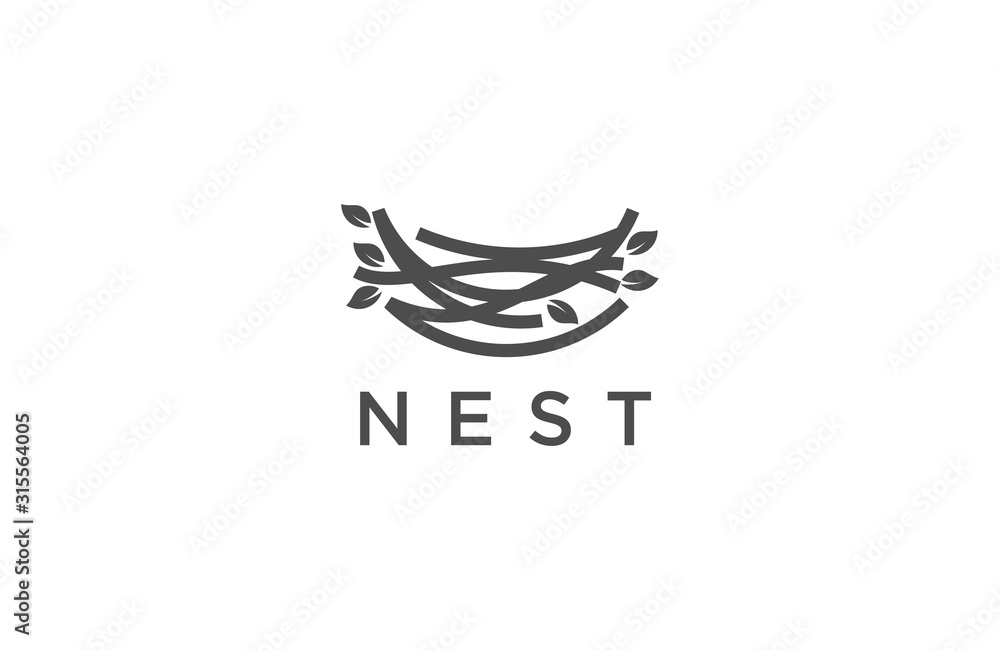Nest outline logo design Nest outline logo design