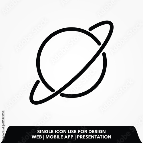saturn line icon.saturn vector illustration