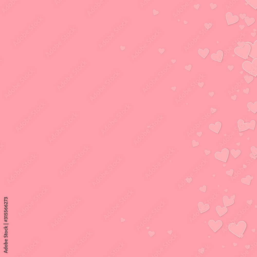 Pink heart love confettis. Valentine's day gradien