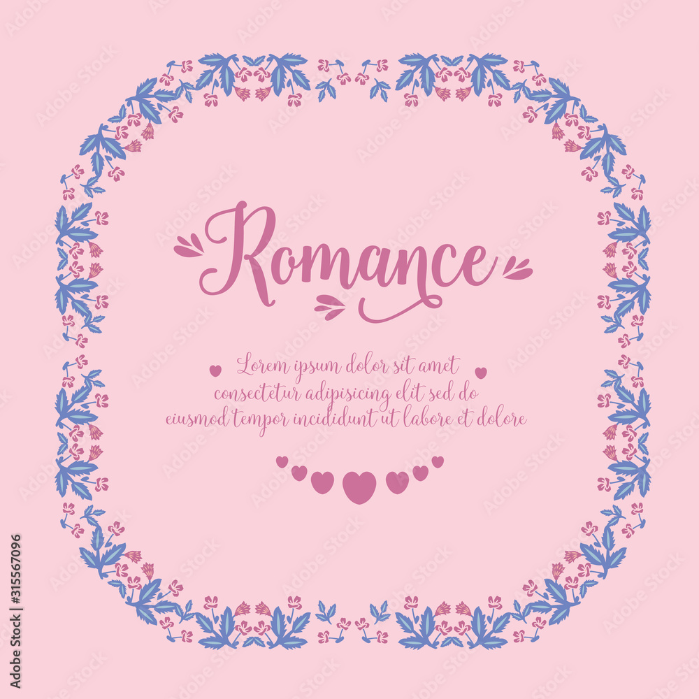 Beautiful Ornament leaf and floral frame, for seamless romance invitation card design. Vector Beautiful Ornament leaf and floral frame, for seamless romance invitation card design. Vector