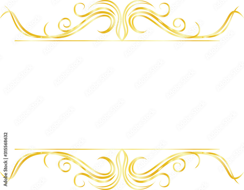 Gold Top and bottom antique pattern frame Gold Top and bottom antique pattern frame