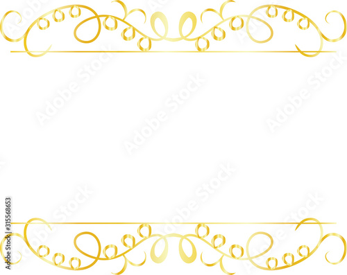 Gold Top and bottom antique pattern frame