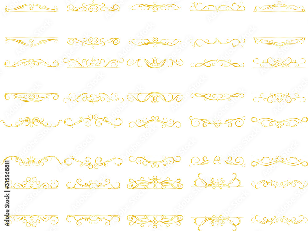 Obraz premium Gold Top and bottom antique pattern frame set