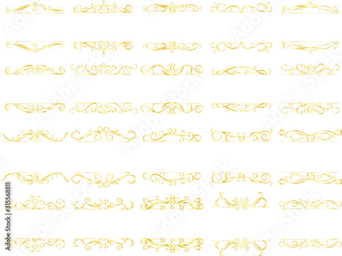 Gold Top and bottom antique pattern frame set