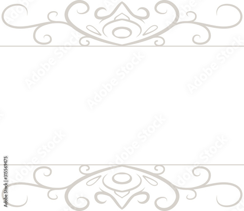 White Top and bottom antique pattern frame