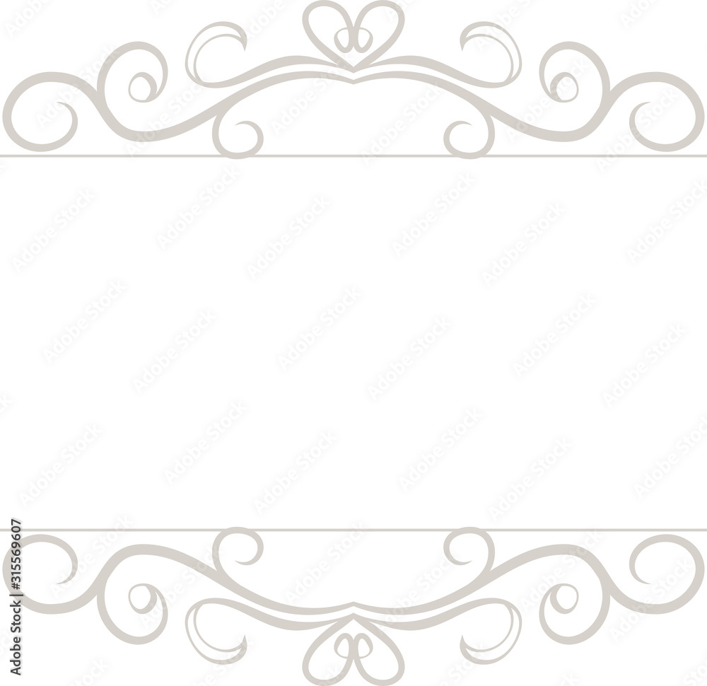 White Top and bottom antique pattern frame