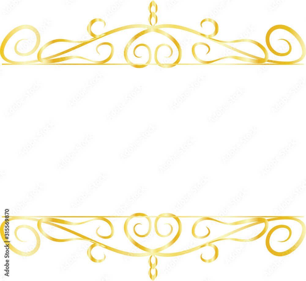 Gold Top and bottom antique pattern frame