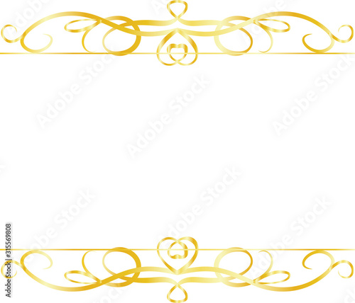 Gold Top and bottom antique pattern frame