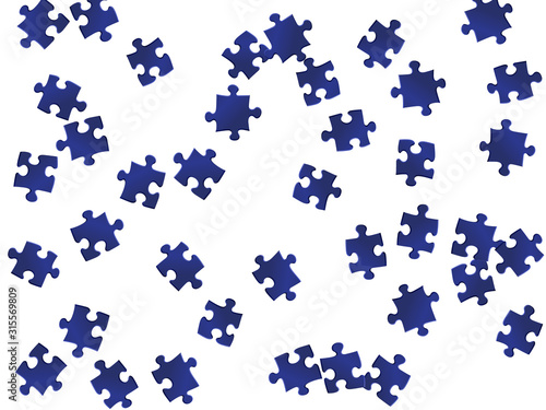 Abstract teaser jigsaw puzzle dark blue parts 