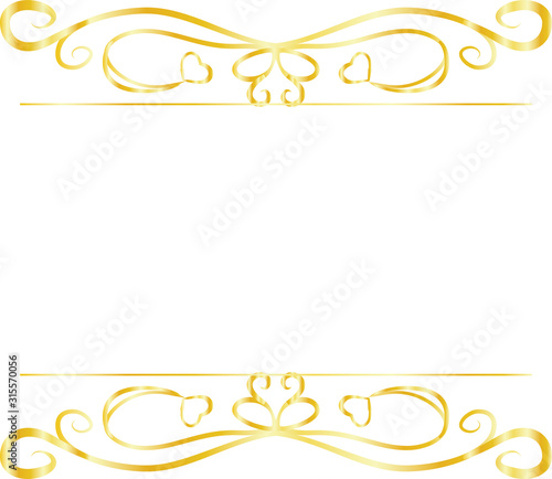 Gold Top and bottom antique pattern frame
