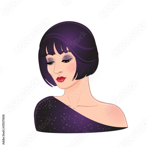 Art Deco vintage invitation template design with illustration of flapper girl. patterns and frames. Retro party background set (1920's style). Vector for glamour event, thematic wedding or jazz party.