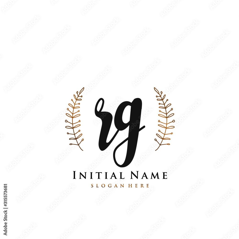 RG Initial handwriting logo vector RG Initial handwriting logo vector