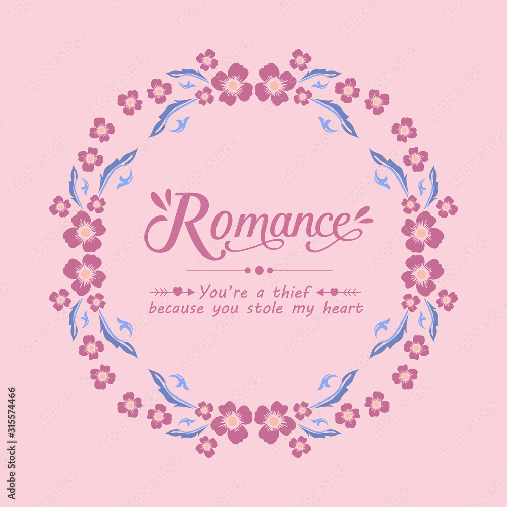 Beautiful decorative of seamless leaf and floral frame, for romance invitation card design. Vector