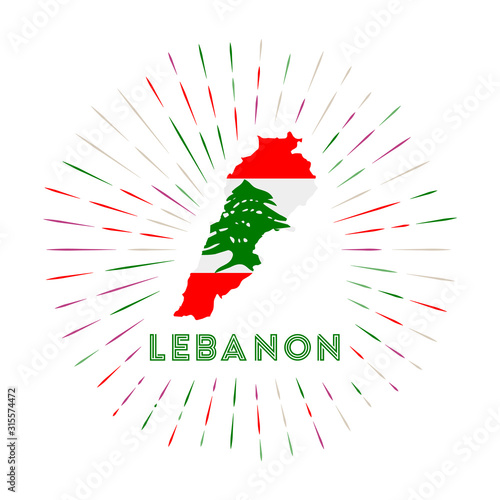 Canvas Print Lebanon sunburst badge