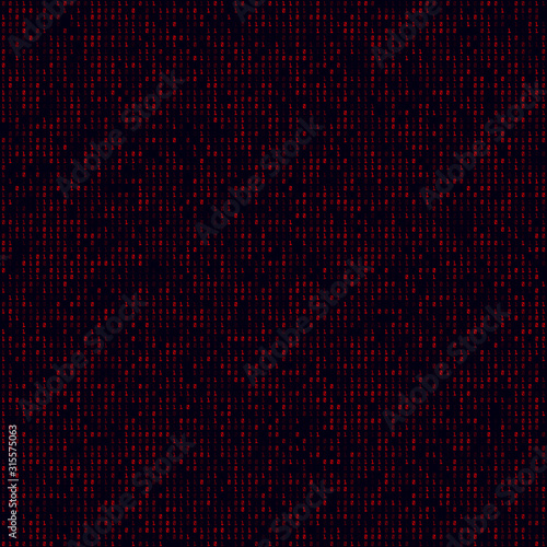 Tech pattern. Red filled binary seamless pattern. Elegant background. Elegant vector illustration.