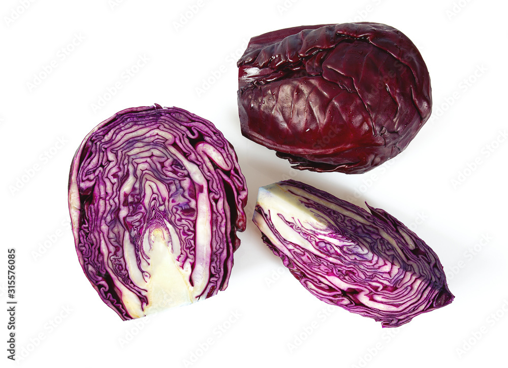 red cabbage isolated on white backrgound red cabbage isolated on white backrgound