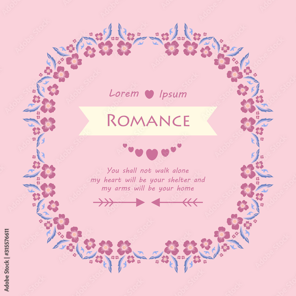 Seamless Pattern of leaf pink floral frame, for romance card design. Vector Seamless Pattern of leaf pink floral frame, for romance card design. Vector