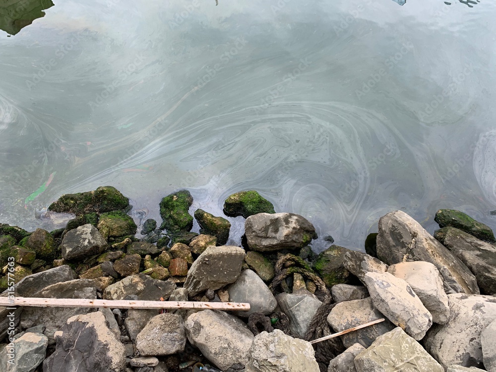 Fototapeta premium Photo of Baku seaside boulevard in cloudy day. Azerbaijan.
