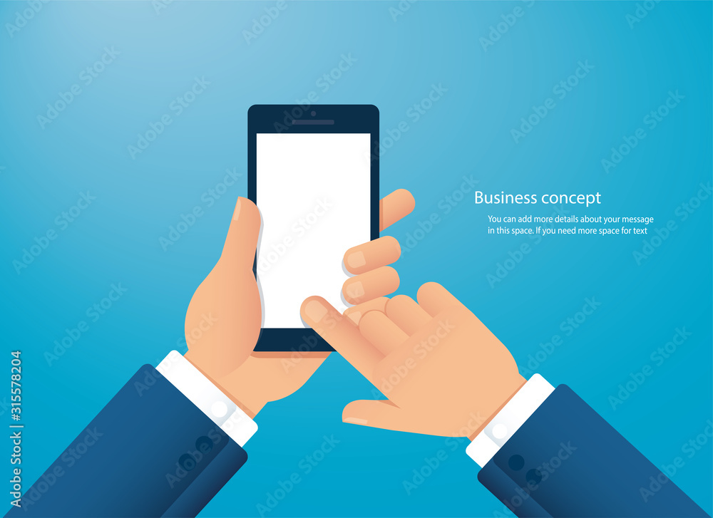 hand holding smartphone vector illustration EPS10 hand holding smartphone vector illustration EPS10