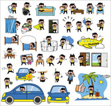 Indian Man - Set of Concepts Vector illustrations