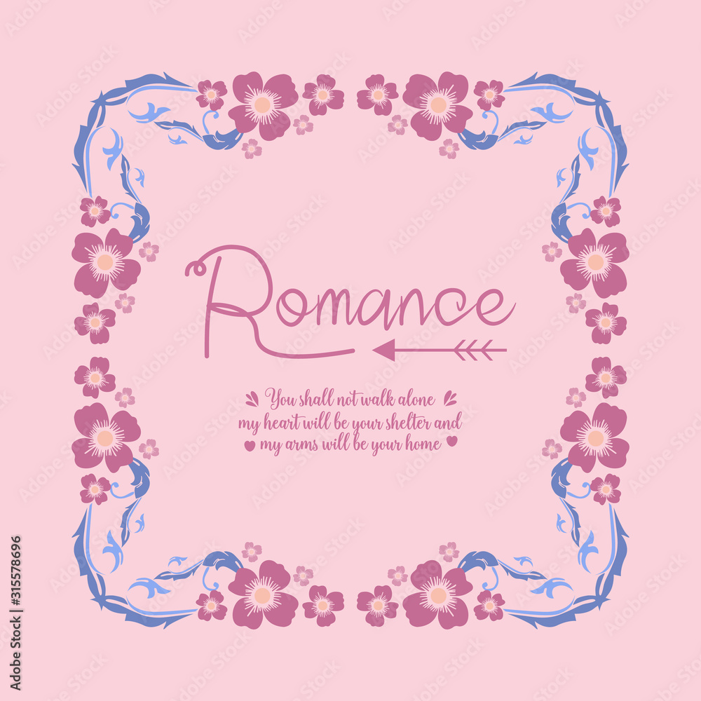 Invitation card of romance, with seamless leaf and pink wreath. Vector Invitation card of romance, with seamless leaf and pink wreath. Vector