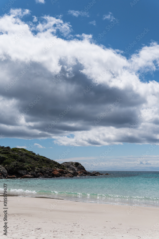 beach and rocks in Tasmania