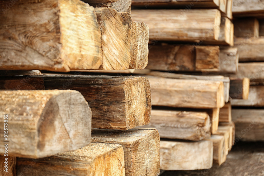 Stack of firewood, closeup view. Heating in winter Stack of firewood, closeup view. Heating in winter