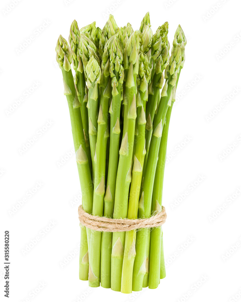 Obraz premium asparagus isolated on white background, clipping path, full depth of field