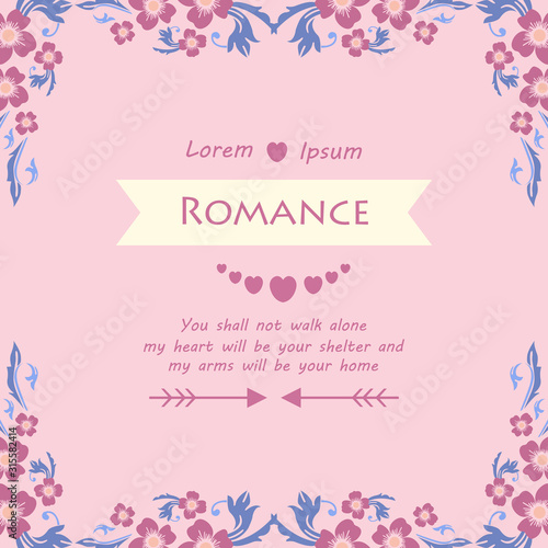 Modern shape of leaf and floral frame, for elegant romance greeting card decor. Vector © StockFloral