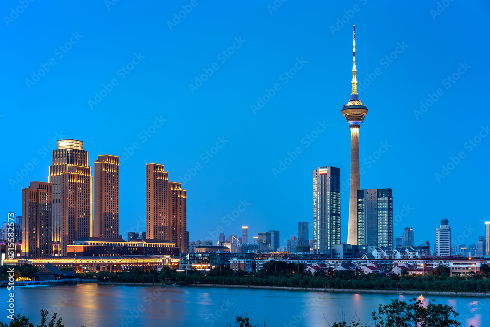 Obraz premium Tianjin city skyline