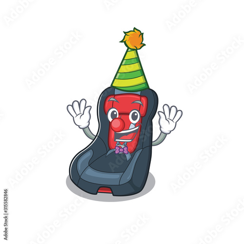 Funny Clown baby car seat cartoon character mascot design