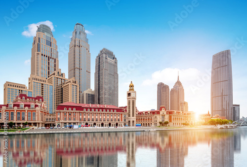 Cuadro en lienzo Tianjin Cityscape, China