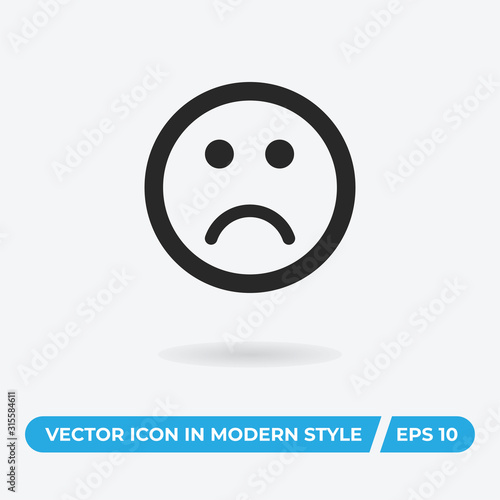 Sad vector icon, simple sign for web site and mobile app.