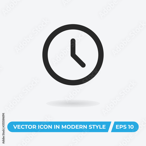 Clock vector icon, simple sign for web site and mobile app.