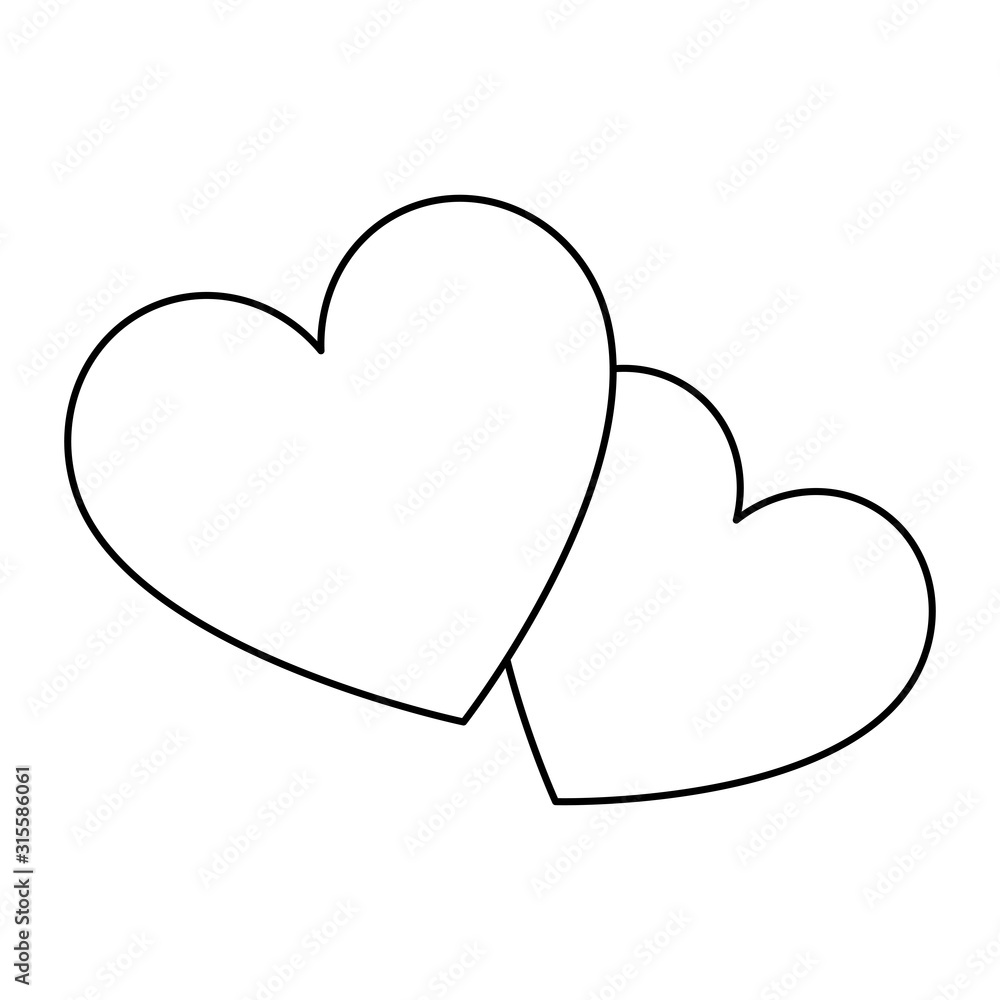 silhouette of heart on white background silhouette of heart on white background