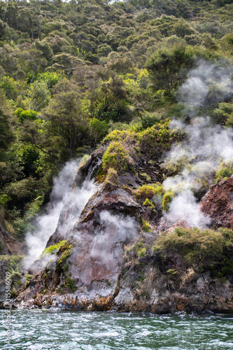 Geothermal Activity at Lake Rotomahana New Zealand © Imogen