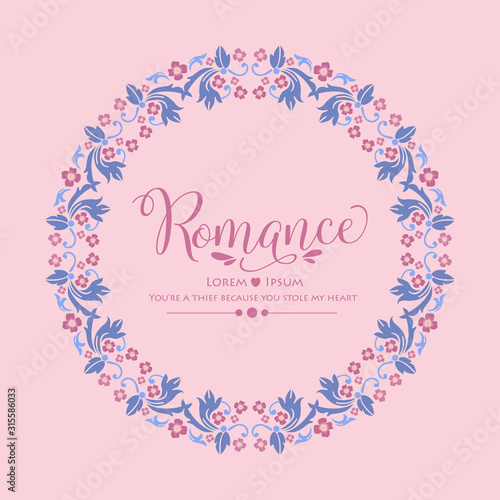Pink background, with beautiful crowd of leaf and floral frame, for elegant romance invitation card design. Vector © StockFloral