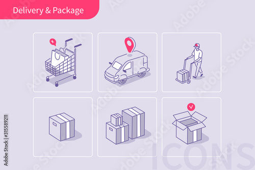 delivery and package icons