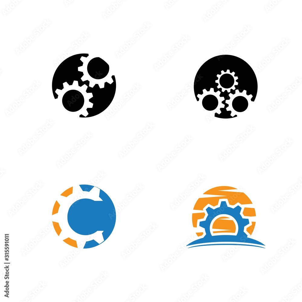 Set gear icon logo vector icon Set gear icon logo vector icon
